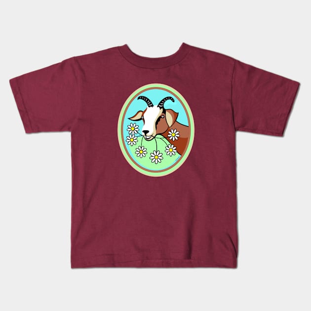 Daisy Goat Kids T-Shirt by Designs by Connie